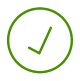 A green check mark enclosed in a circle, set against a solid black background.