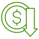 A green dollar sign icon prominently displayed on a sleek black background.