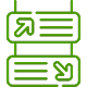 A green arrow directing attention towards a file, symbolizing movement or action related to the document.