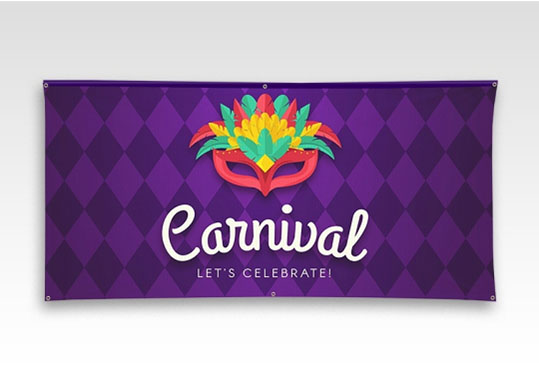 A vibrant banner displaying the word Carnival in bold, colorful letters against a festive background.