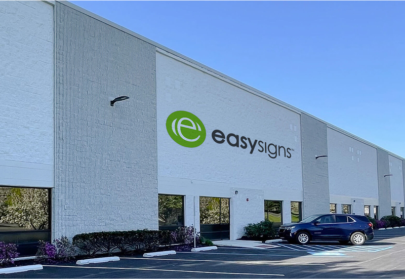 A sign for Easy Signs, Inc. located in New Jersey, showcasing their branding and services in a professional manner.