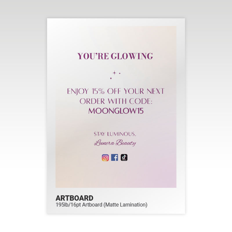 195lb/16pt Artboard (Matte Lamination)