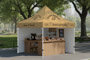 10ft x 10ft Steel Pop Up Canopy with Frame, 1 Full Back Wall and 1 Full Side Wall