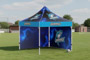 10ft x 10ft Steel Pop Up Canopy with Frame, 1 Full Back Wall and 1 Full Side Wall