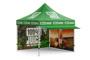 10ft x 10ft Aluminum Pop Up Canopy with Frame, Awning, 1 Full Back Wall and 1 Full Side Wall