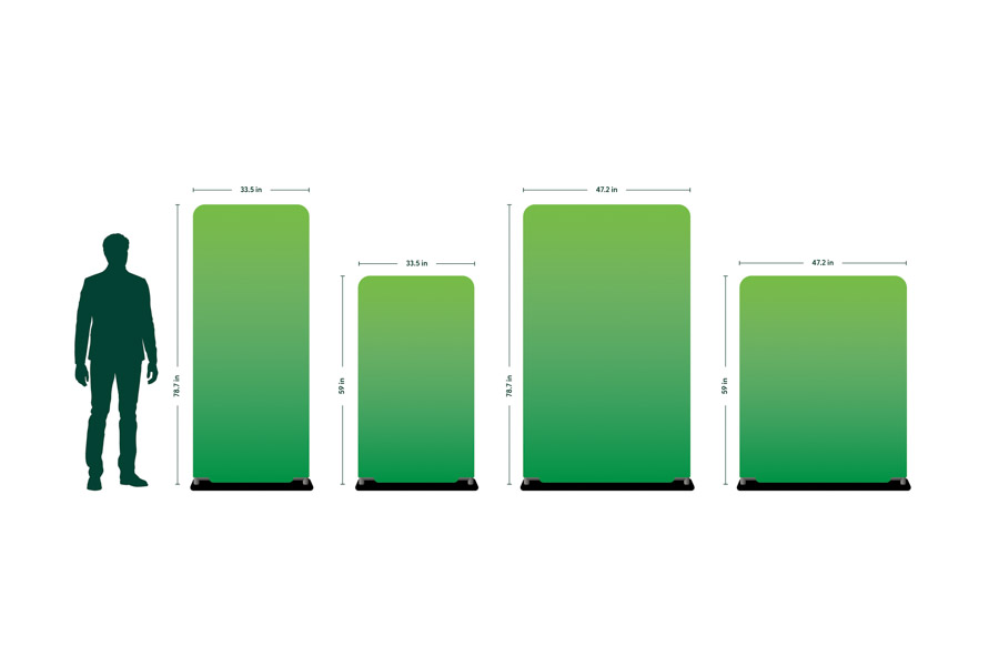 Tension Fabric Display Stand - Size Guide