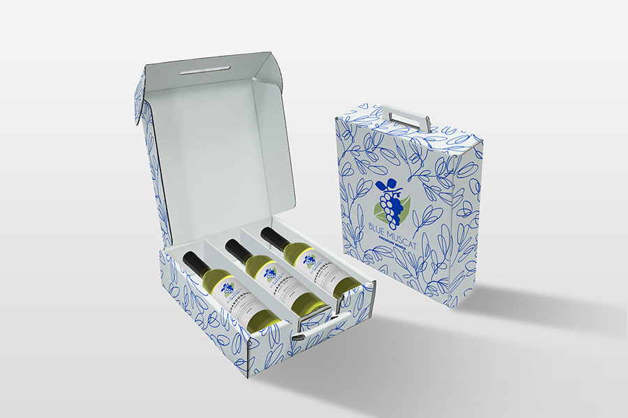 Custom Printed Wine Boxes with Handle