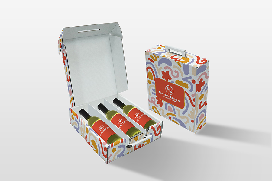 Custom Printed Wine Boxes with Handle