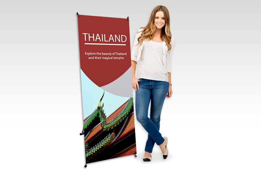 X Banner Stand with Full Colour Print for Travel Signage